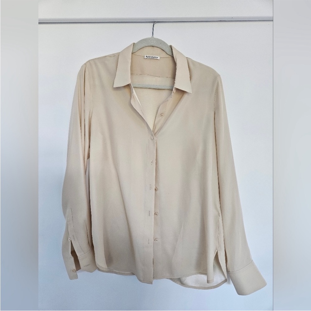 Reformation Cream Button Down Shirt